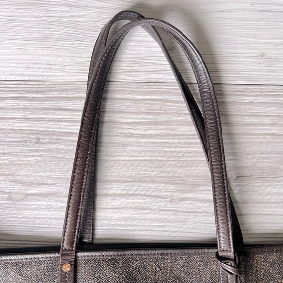 MICHAEL KORS jet set reversible brown logo snake print tote - Picture 5 of 16